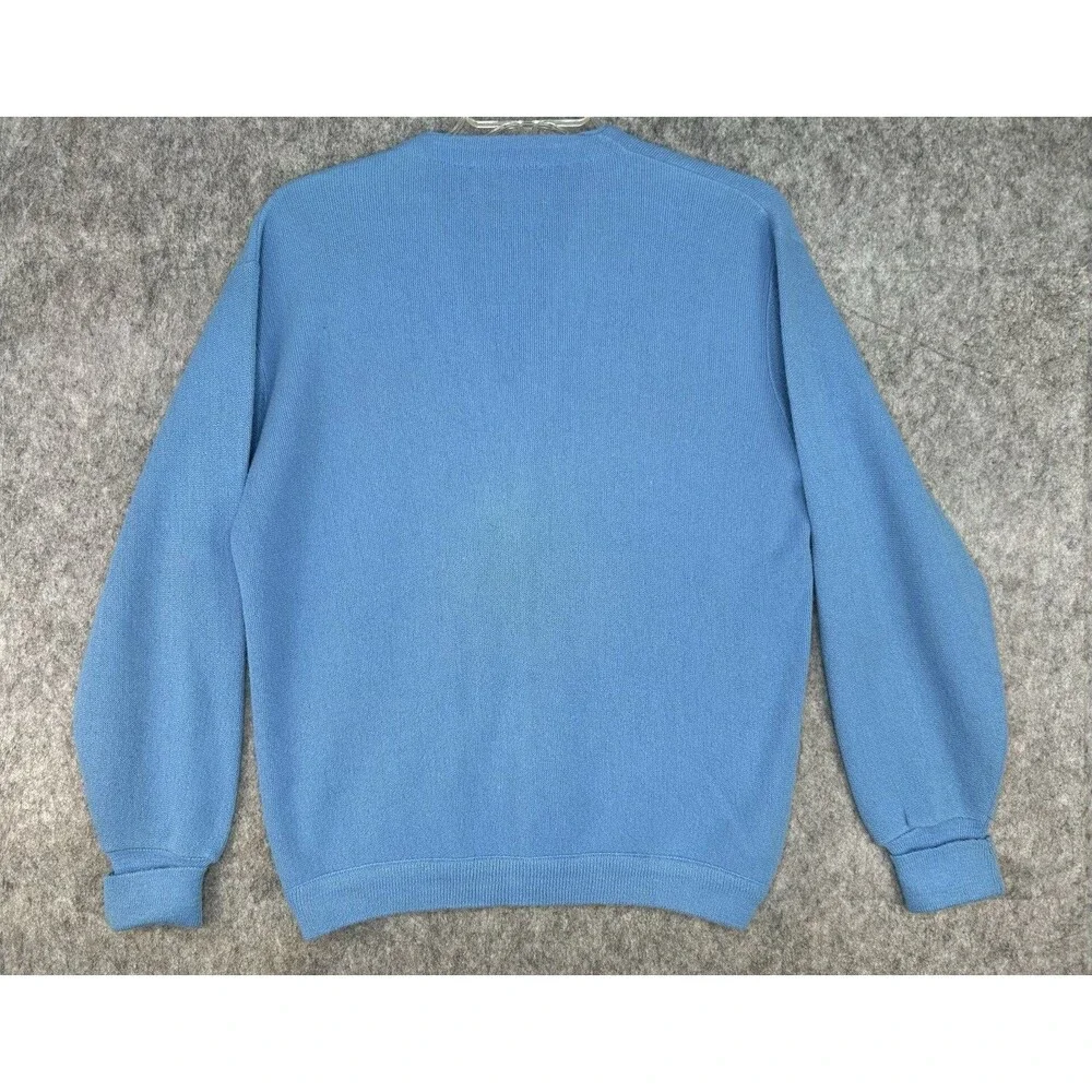 Claude By Brentwood Acrylic Blue Cardigan Sweater Grandpa Large